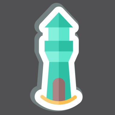 Etiket Deniz Feneri. Yapıştırma Binası sembolüyle ilgili. Basit dizayn edilebilir. Basit resimleme