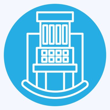 Icon Hastanesi. Simge Binası sembolüyle ilgili. Mavi gözlü. Basit dizayn edilebilir. Basit resimleme