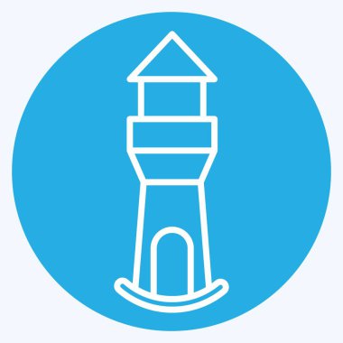 Simge Deniz Feneri. Simge Binası sembolüyle ilgili. Mavi gözlü. Basit dizayn edilebilir. Basit resimleme