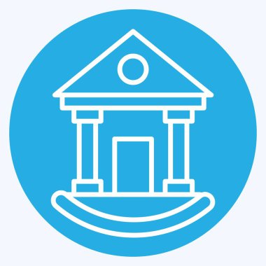 Simge mahkeme binası. Simge Binası sembolüyle ilgili. Mavi gözlü. Basit dizayn edilebilir. Basit resimleme