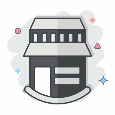 Simge Çiftliği. Simge Binası sembolüyle ilgili. Çizgi roman. Basit dizayn edilebilir. Basit resimleme