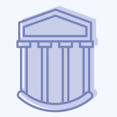 Simge Müzesi. Simge Binası sembolüyle ilgili. İki ton stili. Basit dizayn edilebilir. Basit resimleme