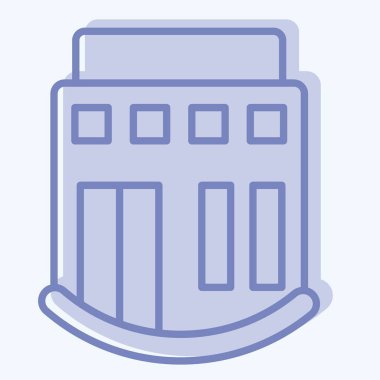 Simge Kulübü. Simge Binası sembolüyle ilgili. İki ton stili. Basit dizayn edilebilir. Basit resimleme