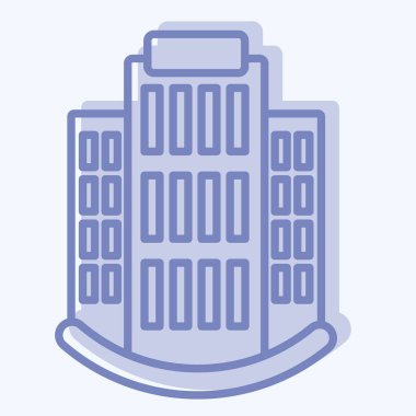 Simgesel Apartmanlar. Simge Binası sembolüyle ilgili. İki ton stili. Basit dizayn edilebilir. Basit resimleme