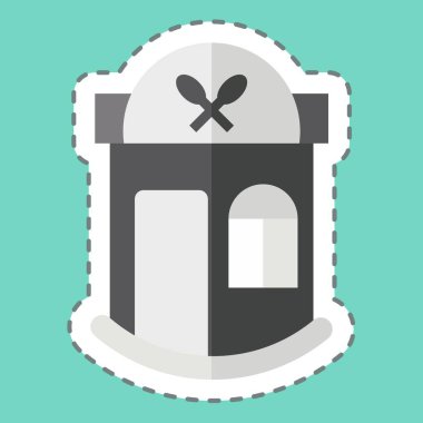 Çıkartma hattı restoranı kesti. Yapıştırma çizgisi kesik bina sembolüyle ilgili. Basit dizayn edilebilir. Basit resimleme