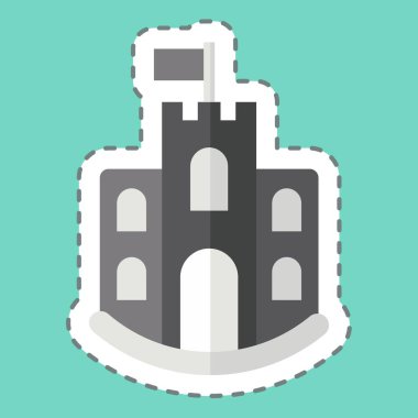 Çıkartma çizgisi kaleyi kesti. Yapıştırma çizgisi kesik bina sembolüyle ilgili. Basit dizayn edilebilir. Basit resimleme