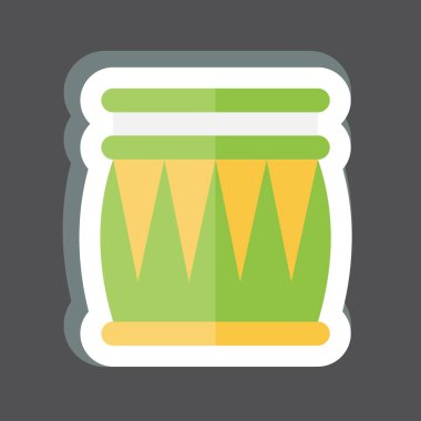 Etiket Tabla. Hindistan sembolüyle ilgili. Basit dizayn edilebilir. Basit resimleme