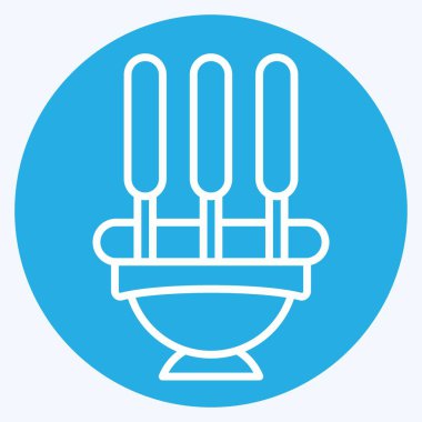 Icon Tütsü. Hindistan sembolüyle ilgili. Mavi gözlü. Basit dizayn edilebilir. Basit resimleme