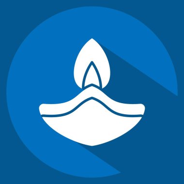 Simge yağı lambası. Hindistan sembolüyle ilgili. Uzun gölge tarzı. Basit dizayn edilebilir. Basit resimleme