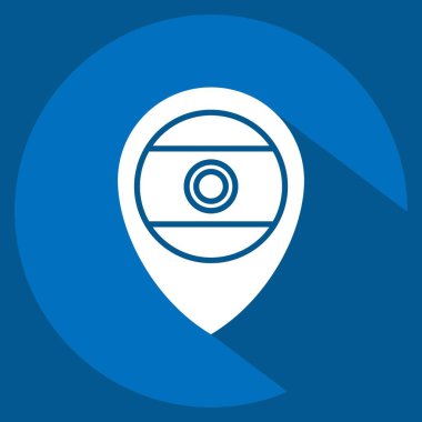 Simge Hindistan Konumu. Hindistan sembolüyle ilgili. Uzun gölge tarzı. Basit dizayn edilebilir. Basit resimleme