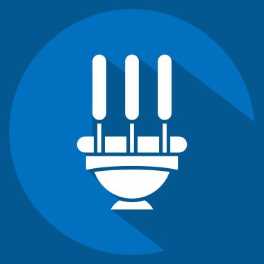 Icon Tütsü. Hindistan sembolüyle ilgili. Uzun gölge tarzı. Basit dizayn edilebilir. Basit resimleme