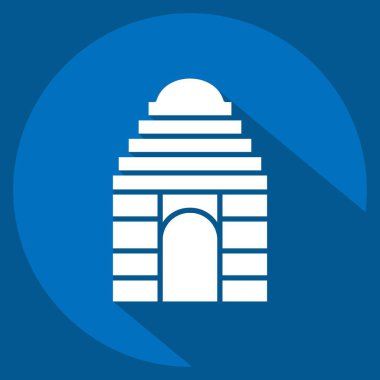 Hindistan 'ın ikon kapısı. Hindistan sembolüyle ilgili. Uzun gölge tarzı. Basit dizayn edilebilir. Basit resimleme