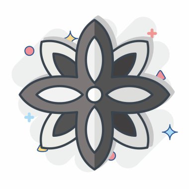 Simge Anise. Hindistan sembolüyle ilgili. Çizgi roman. Basit dizayn edilebilir. Basit resimleme