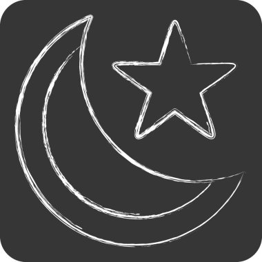 Icon Müslüman. Hindistan sembolüyle ilgili. Tebeşir stili. Basit dizayn edilebilir. Basit resimleme