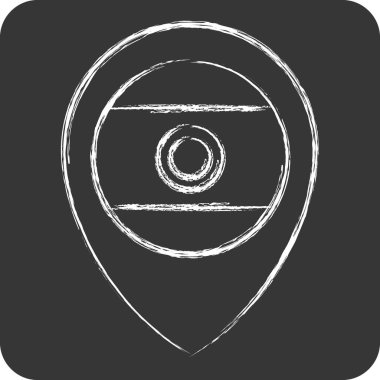 Simge Hindistan Konumu. Hindistan sembolüyle ilgili. Tebeşir stili. Basit dizayn edilebilir. Basit resimleme