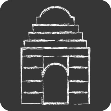 Hindistan 'ın ikon kapısı. Hindistan sembolüyle ilgili. Tebeşir stili. Basit dizayn edilebilir. Basit resimleme