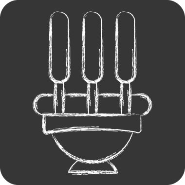 Icon Tütsü. Hindistan sembolüyle ilgili. Tebeşir stili. Basit dizayn edilebilir. Basit resimleme