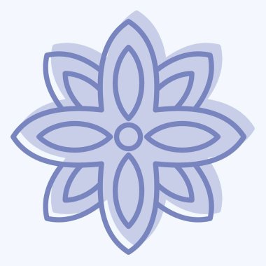 Simge Anise. Hindistan sembolüyle ilgili. İki ton stili. Basit dizayn edilebilir. Basit resimleme