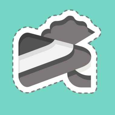 Etiket şeridi Türban 'ı kesti. Hindistan sembolüyle ilgili. Basit dizayn edilebilir. Basit resimleme