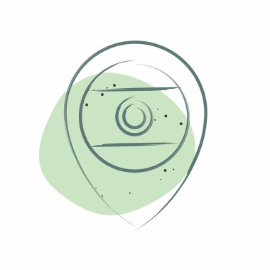 Simge Hindistan Konumu. Hindistan sembolüyle ilgili. Renkli Leke Biçimi. Basit dizayn edilebilir. Basit resimleme