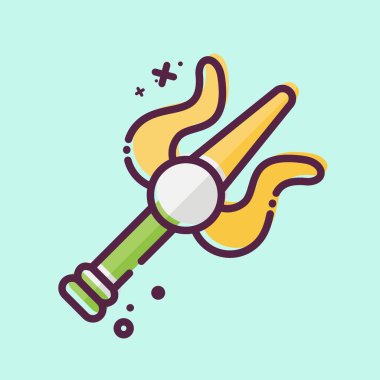 İkon mızrağı. Hindistan sembolüyle ilgili. MBE tarzı. Basit dizayn edilebilir. Basit resimleme