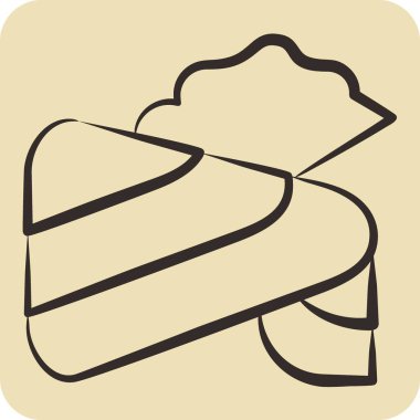 Türban simgesi. Hindistan sembolüyle ilgili. El çizimi tarzı. Basit dizayn edilebilir. Basit resimleme