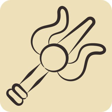 İkon mızrağı. Hindistan sembolüyle ilgili. El çizimi tarzı. Basit dizayn edilebilir. Basit resimleme