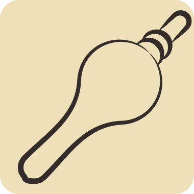 Simge Flütü. Hindistan sembolüyle ilgili. El çizimi tarzı. Basit dizayn edilebilir. Basit resimleme