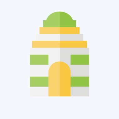 Hindistan 'ın ikon kapısı. Hindistan sembolüyle ilgili. Düz stil. Basit dizayn edilebilir. Basit resimleme