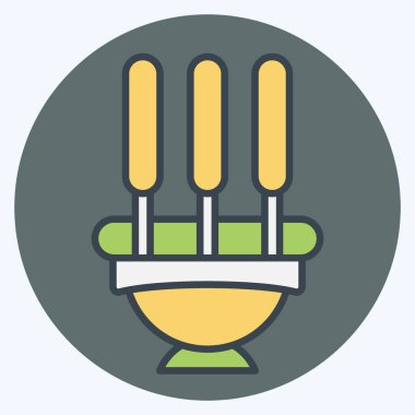 Icon Tütsü. Hindistan sembolüyle ilgili. renk arkadaşı stili. Basit dizayn edilebilir. Basit resimleme