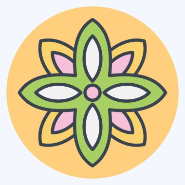 Simge Anise. Hindistan sembolüyle ilgili. renk arkadaşı stili. Basit dizayn edilebilir. Basit resimleme