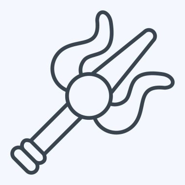 İkon mızrağı. Hindistan sembolüyle ilgili. Sıra tarzı. Basit dizayn edilebilir. Basit resimleme