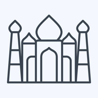 Simge Taj Mahal. Hindistan sembolüyle ilgili. Sıra tarzı. Basit dizayn edilebilir. Basit resimleme