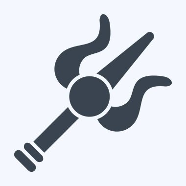 İkon mızrağı. Hindistan sembolüyle ilgili. Kabartma tarzı. Basit dizayn edilebilir. Basit resimleme