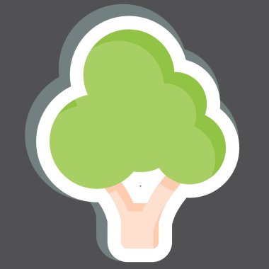 Etiket Brokoli. Meyve ve sebze sembolüyle ilgili. Basit dizayn edilebilir. Basit resimleme