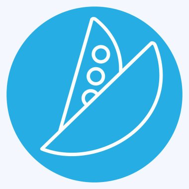 Icon Bezelyeleri. Meyve ve sebze sembolüyle ilgili. Mavi gözlü. Basit dizayn edilebilir. Basit resimleme