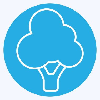 Brokoli ikonu. Meyve ve sebze sembolüyle ilgili. Mavi gözlü. Basit dizayn edilebilir. Basit resimleme