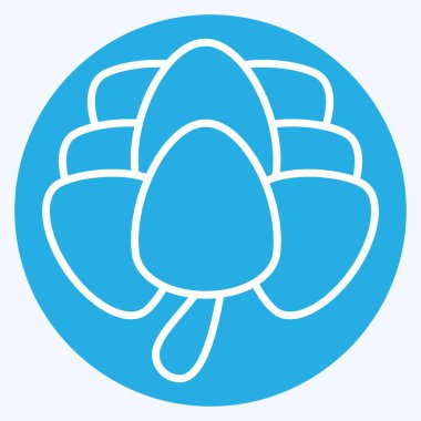 Simge enginarı. Meyve ve sebze sembolüyle ilgili. Mavi gözlü. Basit dizayn edilebilir. Basit resimleme