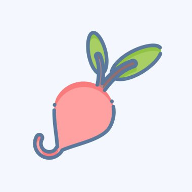 Simge turpu. Meyve ve sebze sembolüyle ilgili. Karalama stili. Basit dizayn edilebilir. Basit resimleme