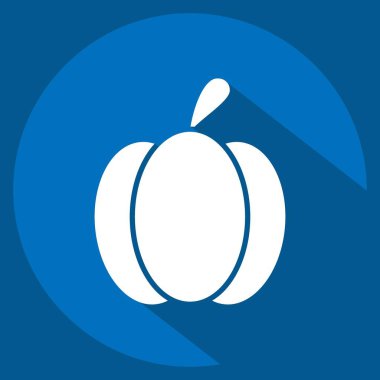 Icon Paprika. Meyve ve sebze sembolüyle ilgili. Uzun gölge tarzı. Basit dizayn edilebilir. Basit resimleme