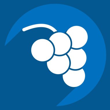 Simge üzümü. Meyve ve sebze sembolüyle ilgili. Uzun gölge tarzı. Basit dizayn edilebilir. Basit resimleme