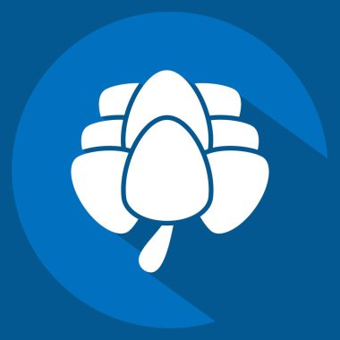 Simge enginarı. Meyve ve sebze sembolüyle ilgili. Uzun gölge tarzı. Basit dizayn edilebilir. Basit resimleme