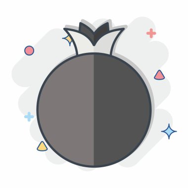 Simge Nar. Meyve ve sebze sembolüyle ilgili. Çizgi roman. Basit dizayn edilebilir. Basit resimleme