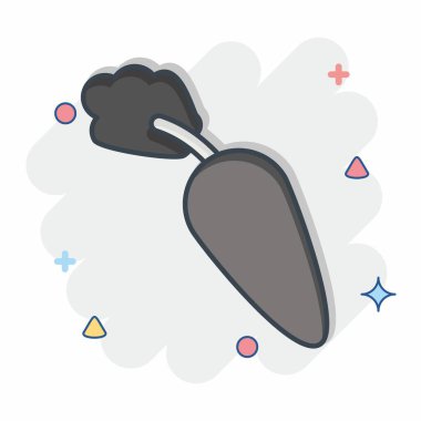 Simge Havucu. Meyve ve sebze sembolüyle ilgili. Çizgi roman. Basit dizayn edilebilir. Basit resimleme