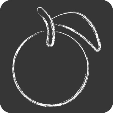 Simge portakalı. Meyve ve sebze sembolüyle ilgili. Tebeşir stili. Basit dizayn edilebilir. Basit resimleme