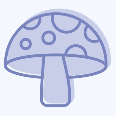 İkon mantarı. Meyve ve sebze sembolüyle ilgili. İki ton stili. Basit dizayn edilebilir. Basit resimleme