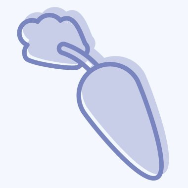 Simge Havucu. Meyve ve sebze sembolüyle ilgili. İki ton stili. Basit dizayn edilebilir. Basit resimleme