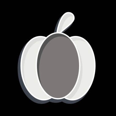 Icon Paprika. Meyve ve sebze sembolüyle ilgili. Parlak bir stil. Basit dizayn edilebilir. Basit resimleme