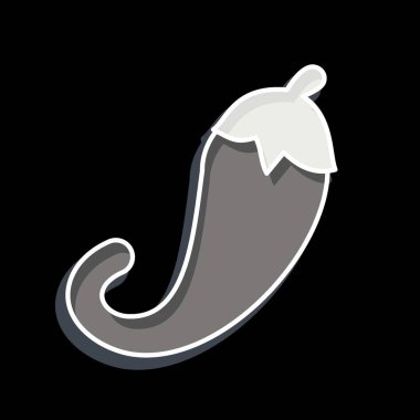 Icon Chili Kağıdı. Meyve ve sebze sembolüyle ilgili. Parlak bir stil. Basit dizayn edilebilir. Basit resimleme