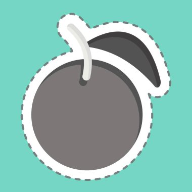 Çıkartma çizgisi Orange 'ı kesti. Meyve ve sebze sembolüyle ilgili. Basit dizayn edilebilir. Basit resimleme